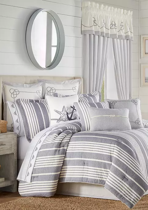 J. Queen New York Shore Navy 4-Piece Comforter Set 6 J. Queen New York Shore Navy 4-Piece Comforter Set - Image 4