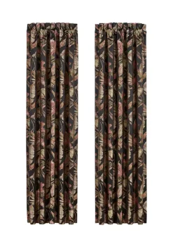 J. Queen New York Martinique Black 84 Inch Window Panel Pair -J. Queen New York Belk 1179