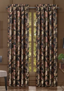 J. Queen New York Martinique Black 84 Inch Window Panel Pair -J. Queen New York Belk 1182