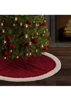 J. Queen New York Casey Sherpa - Tree Skirt Quilted Christmas Tree Skirt