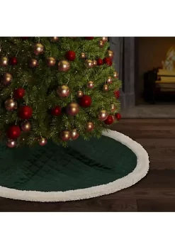J. Queen New York Casey Sherpa - Tree Skirt Quilted Christmas Tree Skirt