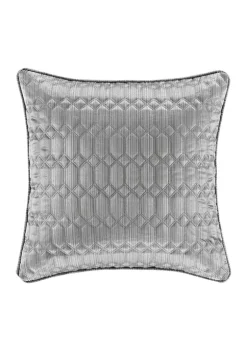 J. Queen New York Luxembourg Silver 20 Inch Square Decorative Throw Pillow