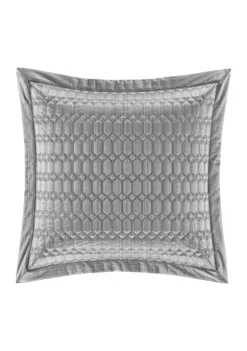 J. Queen New York Luxembourg Silver Euro Quilted Sham -J. Queen New York Belk 1728