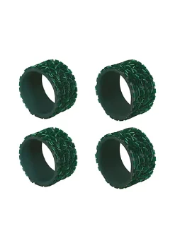 J. Queen New York SPARKLE NAPKIN RING 4PC. SET -J. Queen New York Belk 1746