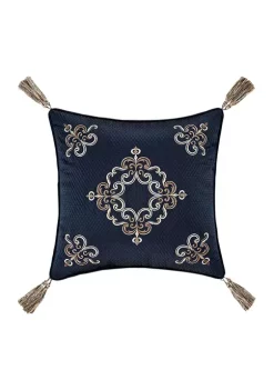 J. Queen New York Giardino 18" Square Embellished Decorative Throw Pillow