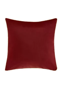 J. Queen New York Noelle - Crimson 18" Square Embellished Decorative Throw Pillow