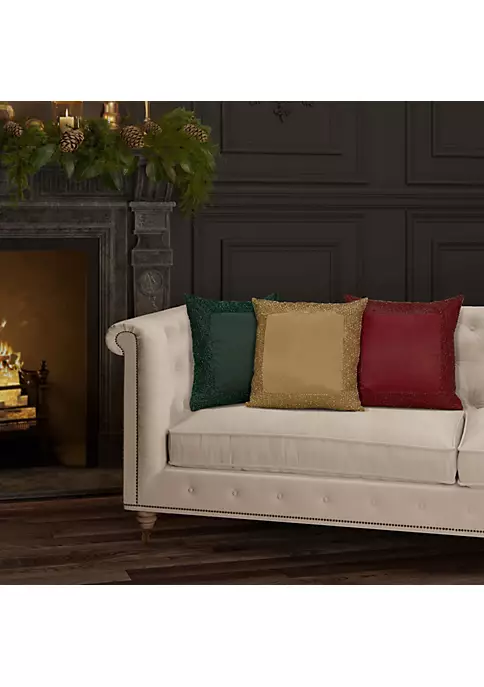 J. Queen New York Sparkle Pillow 16" Square Embellished Decorative Throw Pillow 4 J. Queen New York Sparkle Pillow 16" Square Embellished Decorative Throw Pillow - Image 2