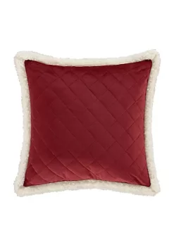 J. Queen New York Casey Sherpa - Crimson 18" Square Quilted Decorative Throw Pillow -J. Queen New York Belk 2159