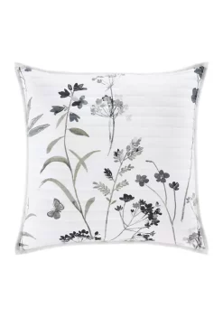 J. Queen New York Bridget Gray 18 Inch Square Quilted Decorative Throw Pillow