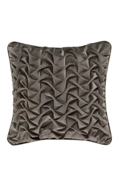 J. Queen New York 16 Inch Crestview Silver Square Decorative Throw Pillow