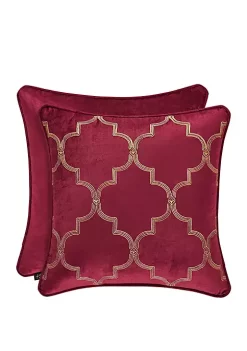 J. Queen New York Maribella Crimson 18 in Square Embellished Pillow -J. Queen New York Belk 410