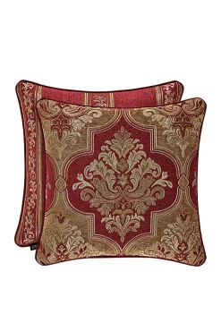 J. Queen New York Maribella Crimson 20 in Square Pillow