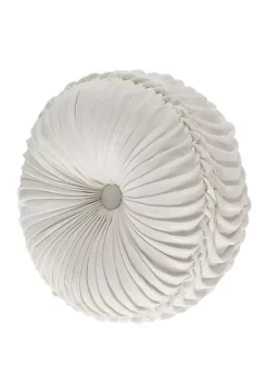 J. Queen New York Lauralynn White Tufted Round Decorative Throw Pillow -J. Queen New York Belk 625