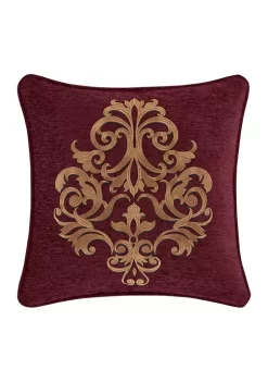 J. Queen New York Garnet Red 18 Inch Square Embellished Decorative Throw Pillow -J. Queen New York Belk 726