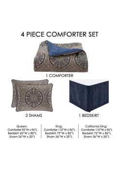 J. Queen New York Botticelli Navy 4 Piece Comforter Set -J. Queen New York Belk 844