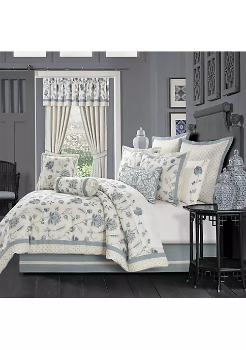 J. Queen New York BLUE GARDEN CALIFORNIA KING 4PC. COMFORTER SET 6 J. Queen New York BLUE GARDEN CALIFORNIA KING 4PC. COMFORTER SET - Image 4