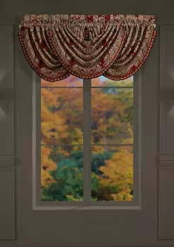 J. Queen New York Garnet Red Window Waterfall Valance -J. Queen New York Belk 982